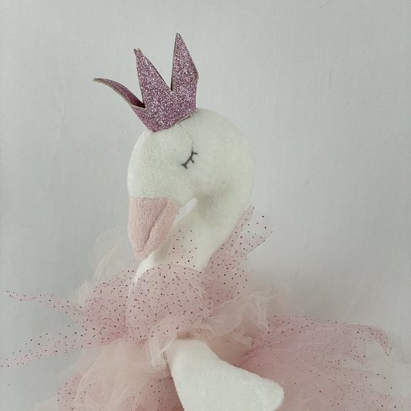 Floral Services Sophia White Swan 18" Plush Pink Ballerina Tutu Sparkle Crown - Picture 4 of 8